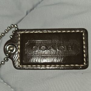 Coach Dark Brown Leather Hangtag W White Stitching